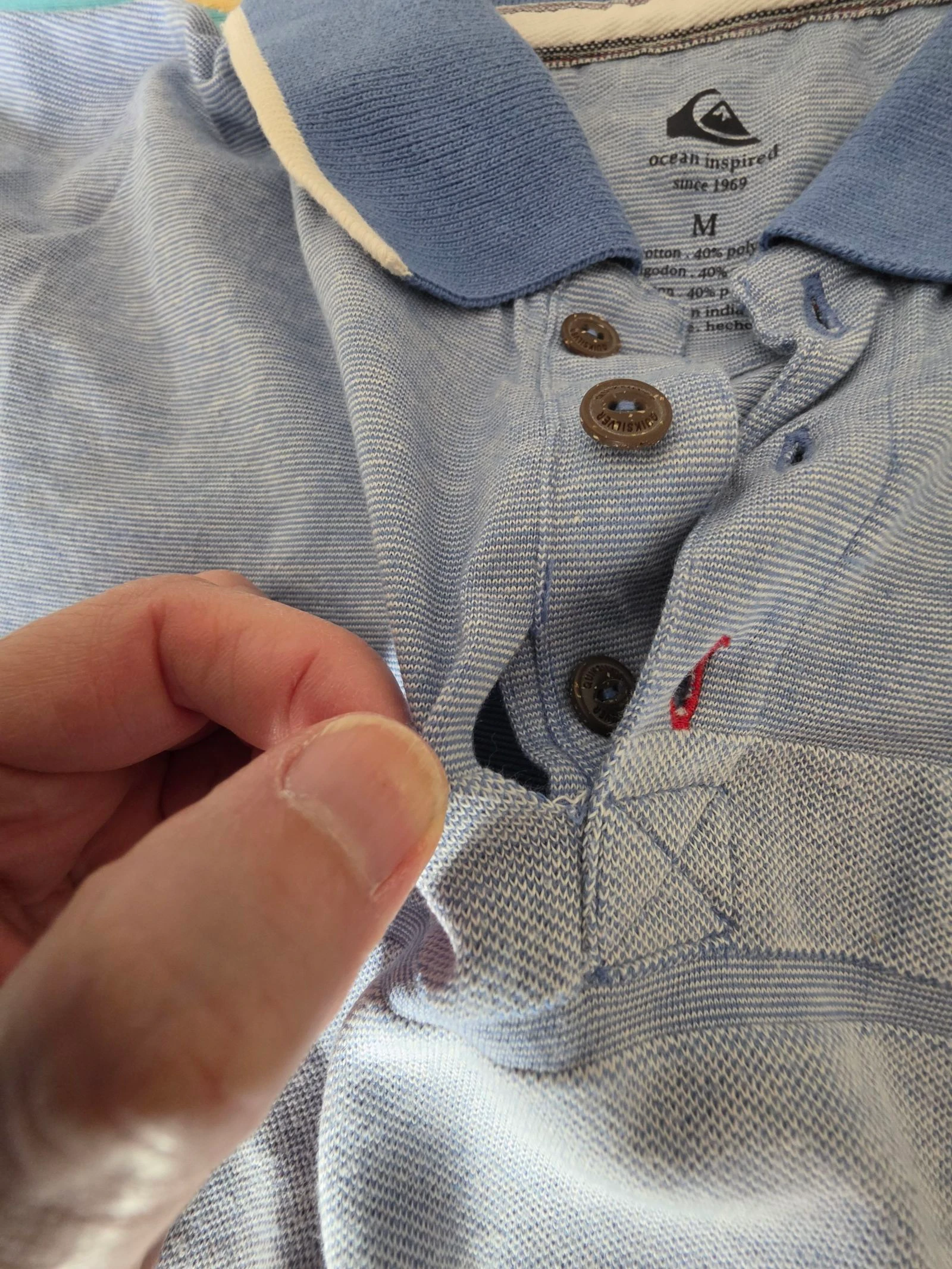 Ocean Men's Light Blue Polo Size M – photo 7